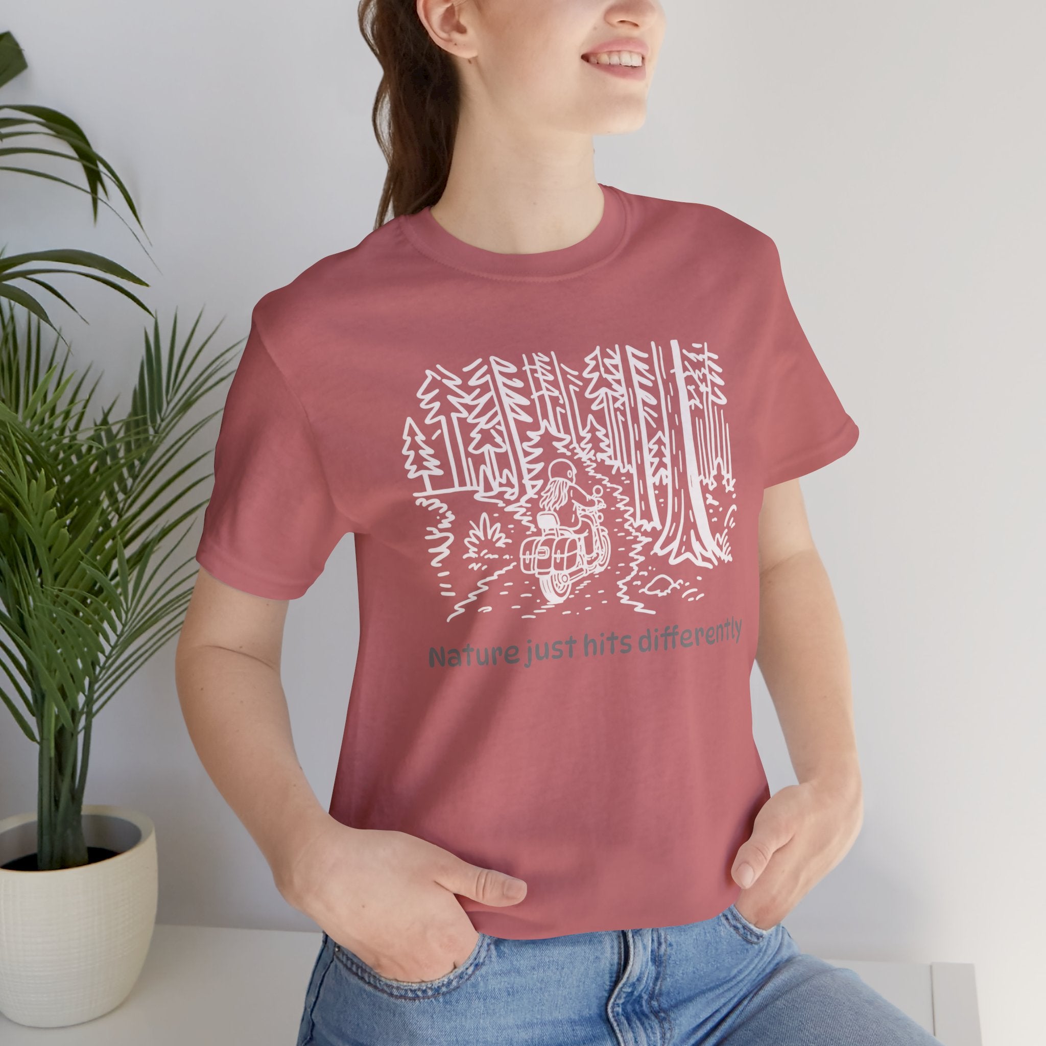 Nature Just Hits Differently - Motorcycle Female Graphic Tee