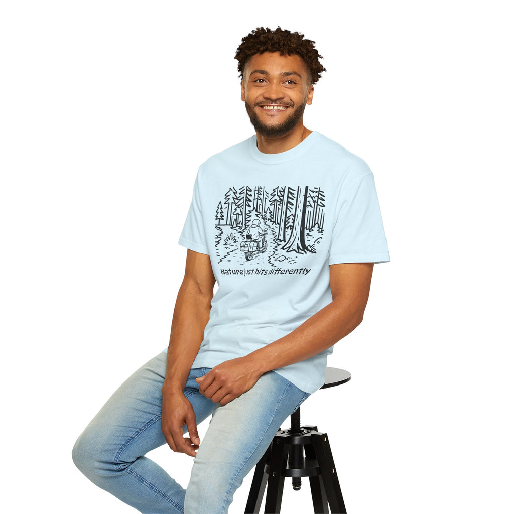 Nature Just Hits Differently - Motorcycle Male Graphic Tee