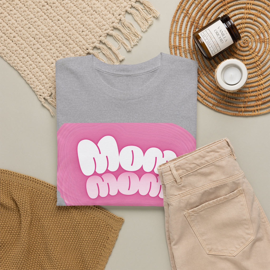 Retro Bubble Text Mom Tee - Pink
