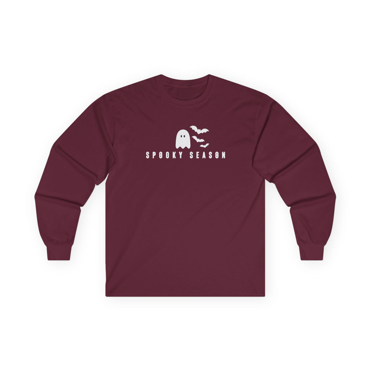 Spooky Season Ghost & Bats Halloween Long Sleeve Shirt