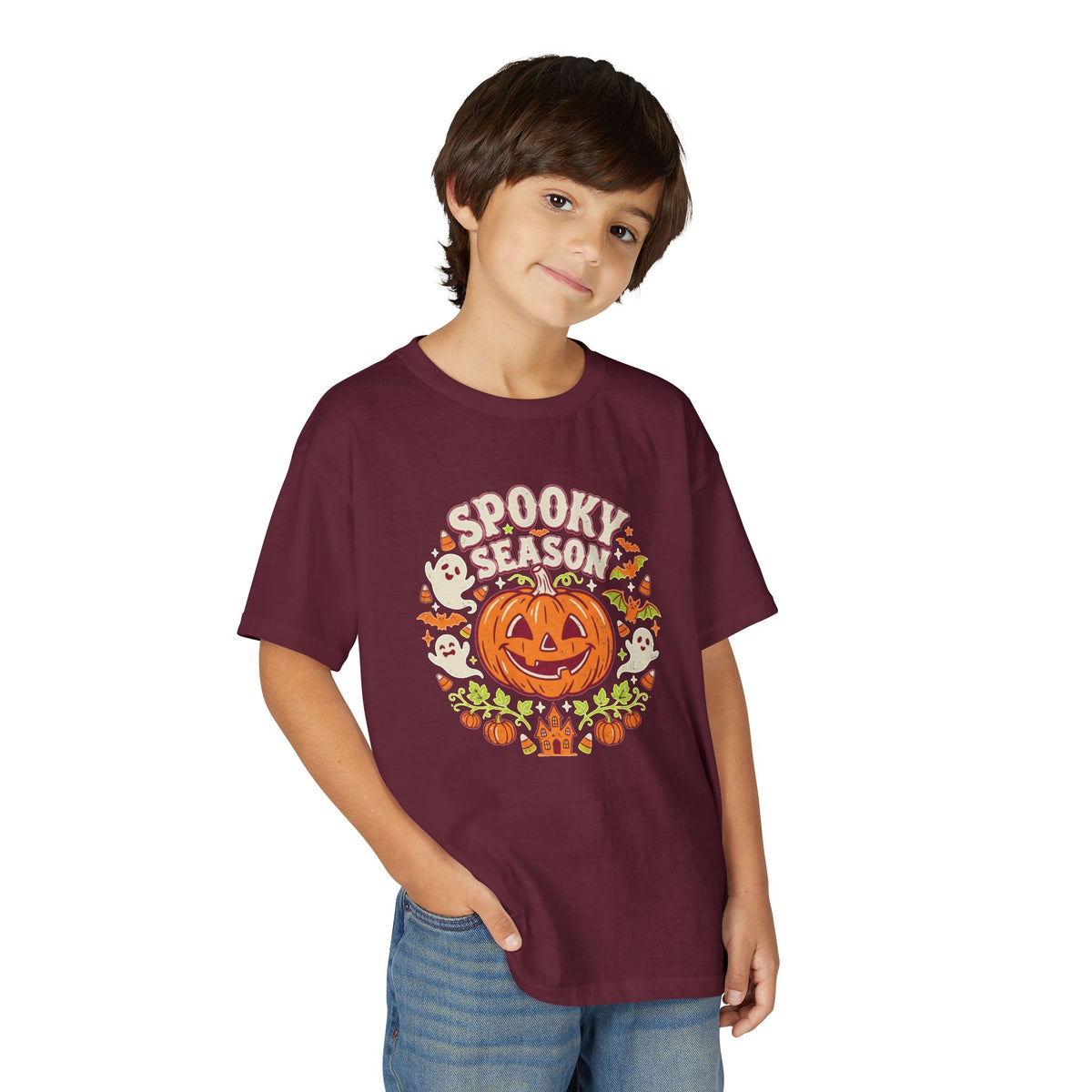 'Spooky Season' Big Pumpkin Halloween Kids Tee