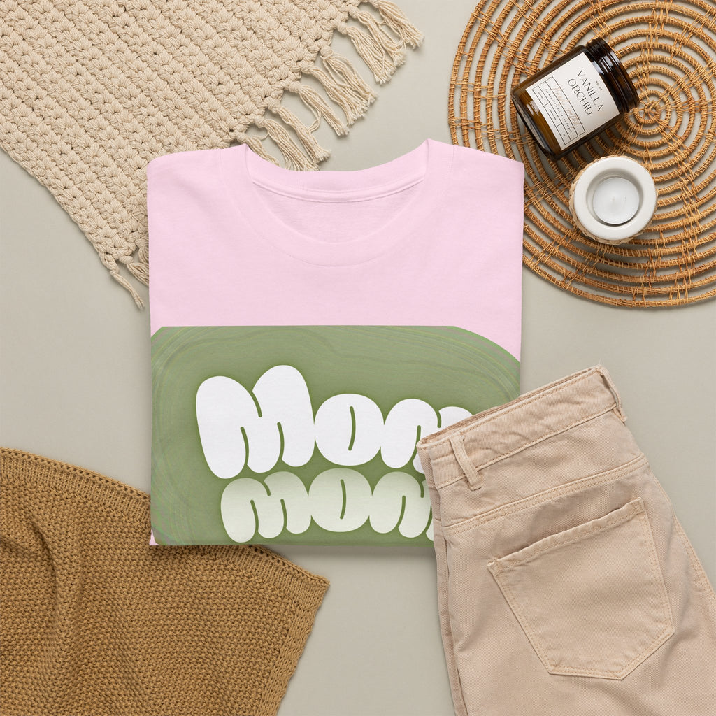 Retro Bubble Text Mom Tee - Green
