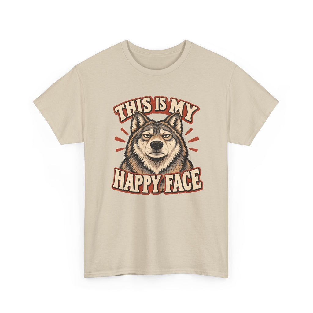 “This Is My Happy Face” Wolf Graphic Tee