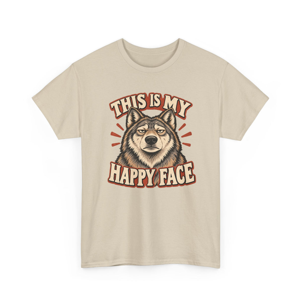 “This Is My Happy Face” Wolf Graphic Tee