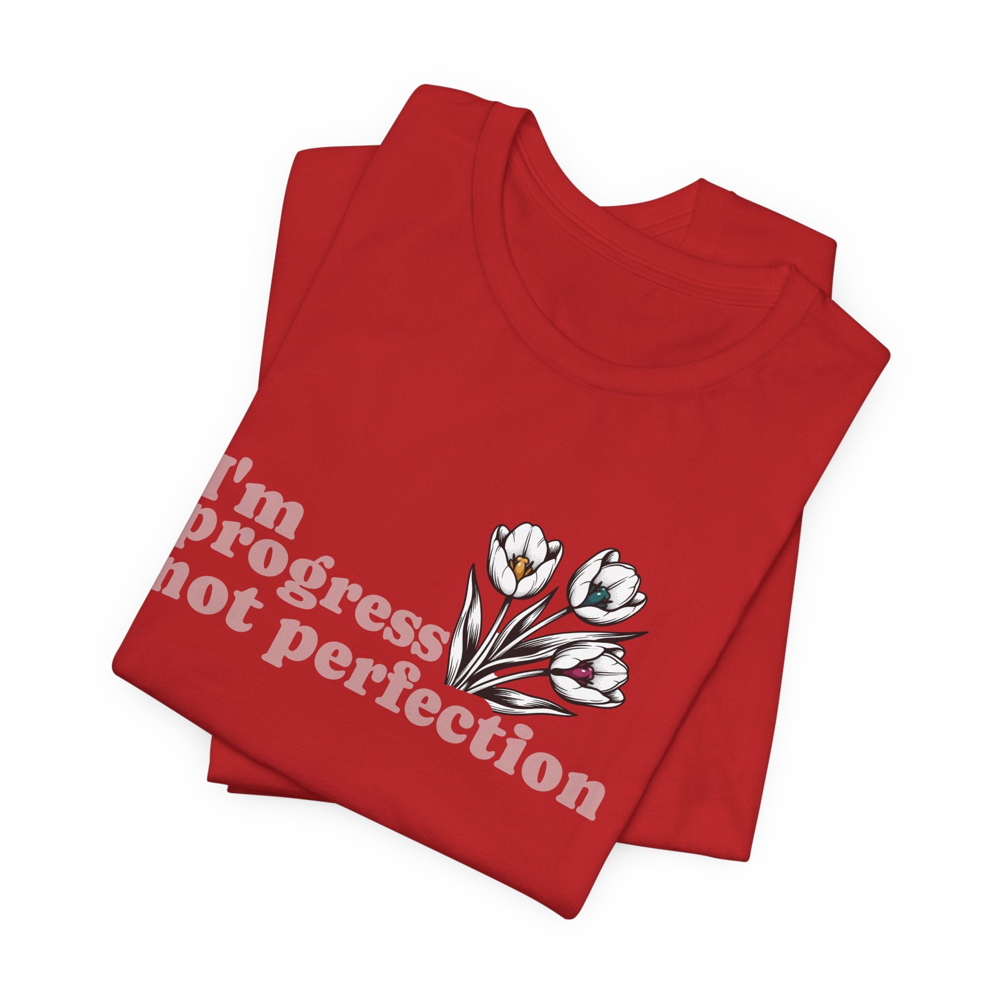 Progress Not Perfection — Floral Self-Love Tee