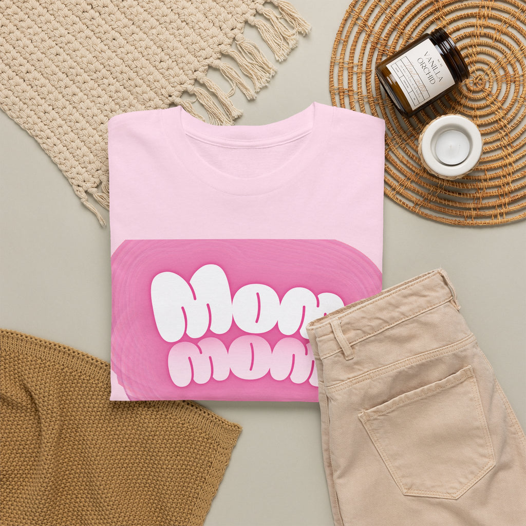Retro Bubble Text Mom Tee - Pink