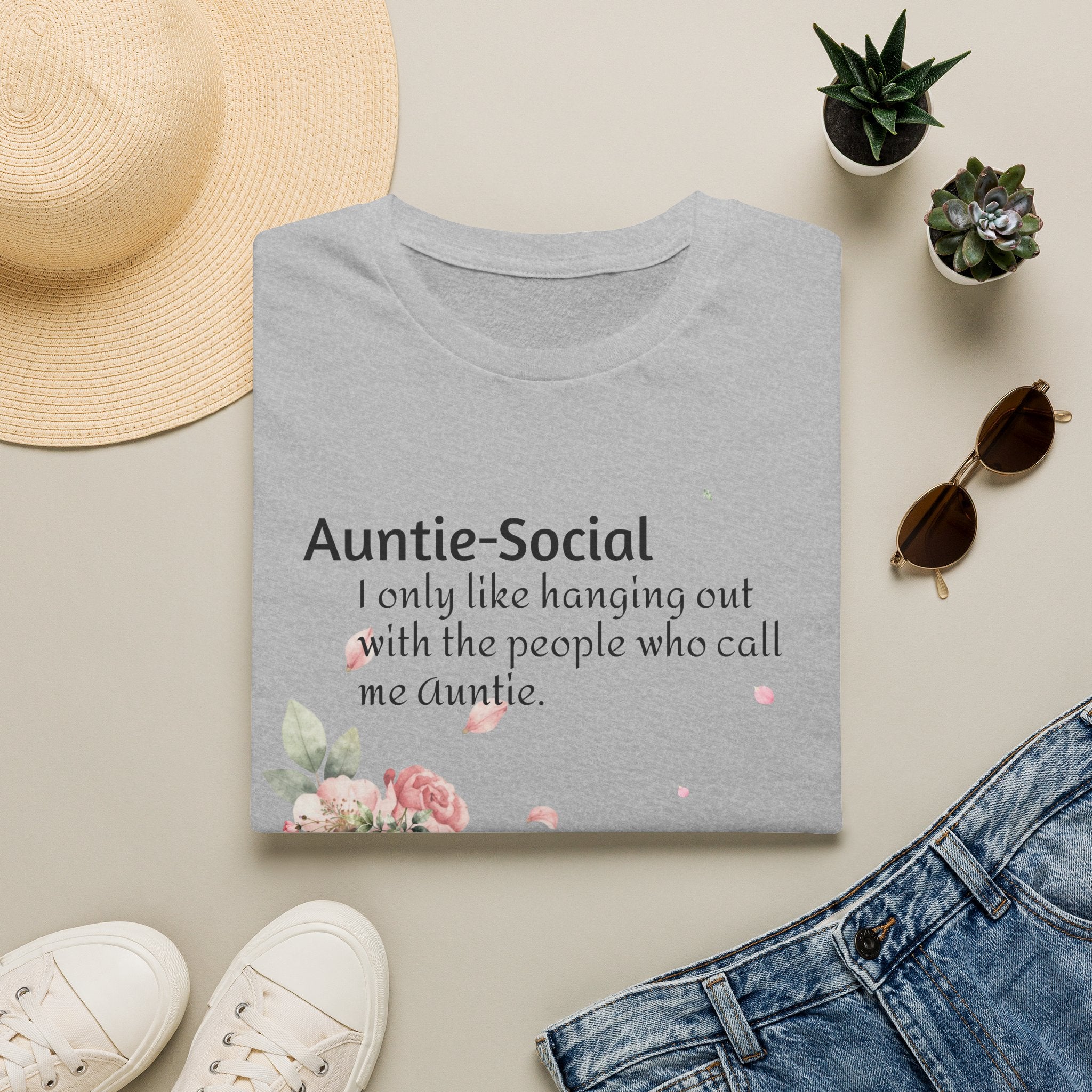 Auntie-Social Floral Tee