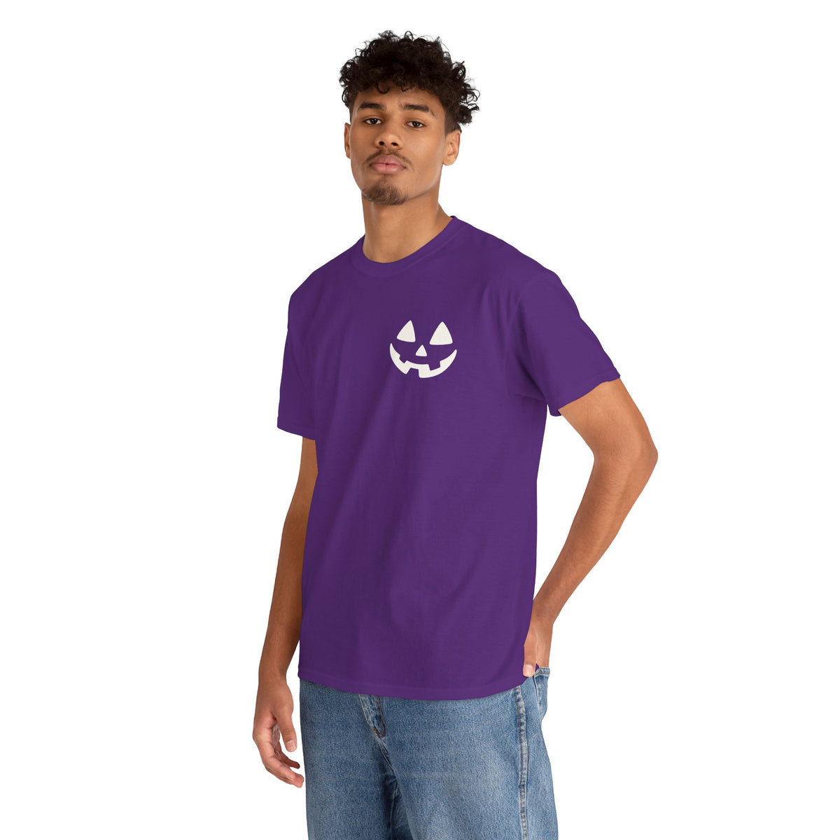Jack-o'-Lantern Pocket Tee — Halloween Pumpkin Face T-Shirt