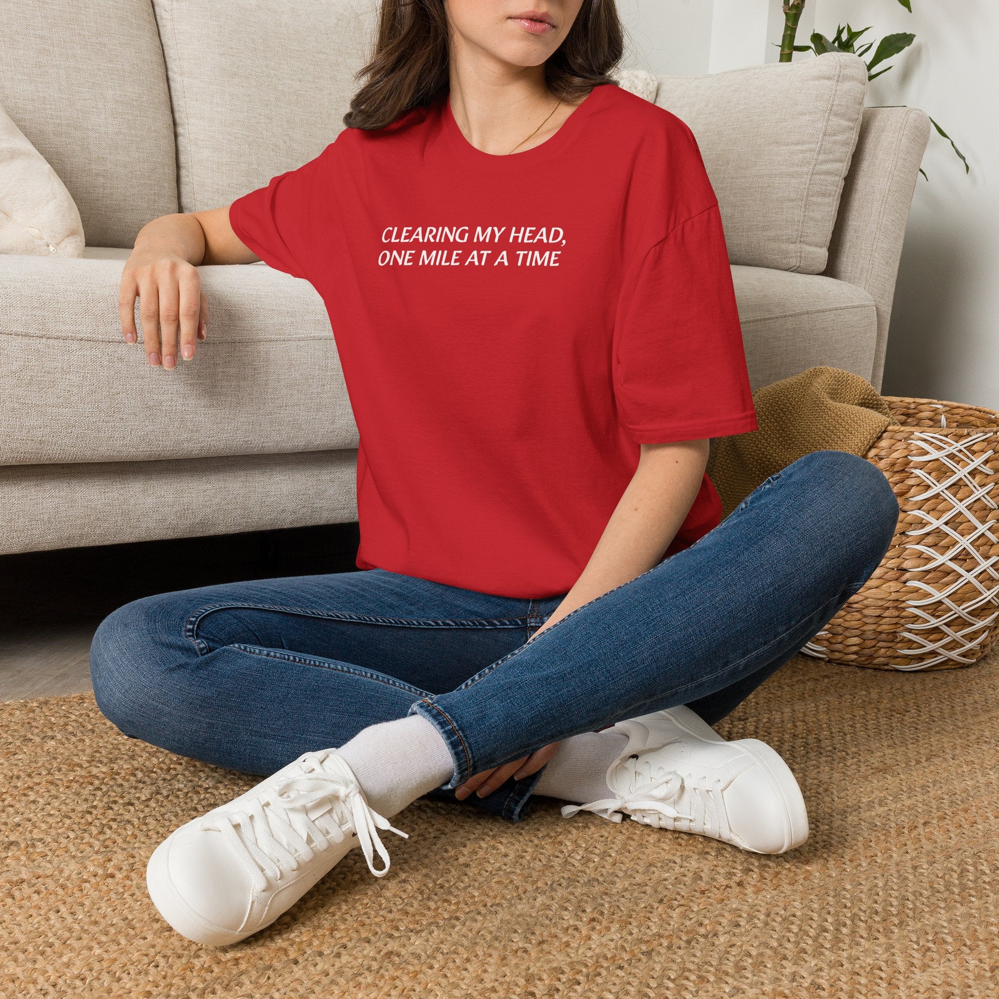 "Clearing My Head, One Mile at a Time" Minimalist Fitness Tee