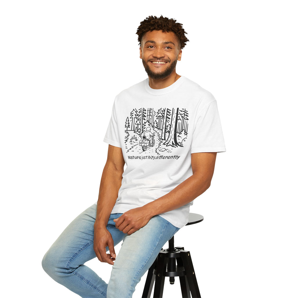Nature Just Hits Differently - Motorcycle Male Graphic Tee