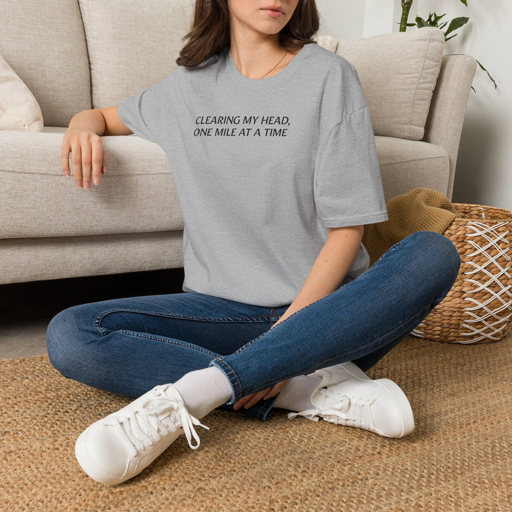 "Clearing My Head, One Mile at a Time" Minimalist Fitness Tee