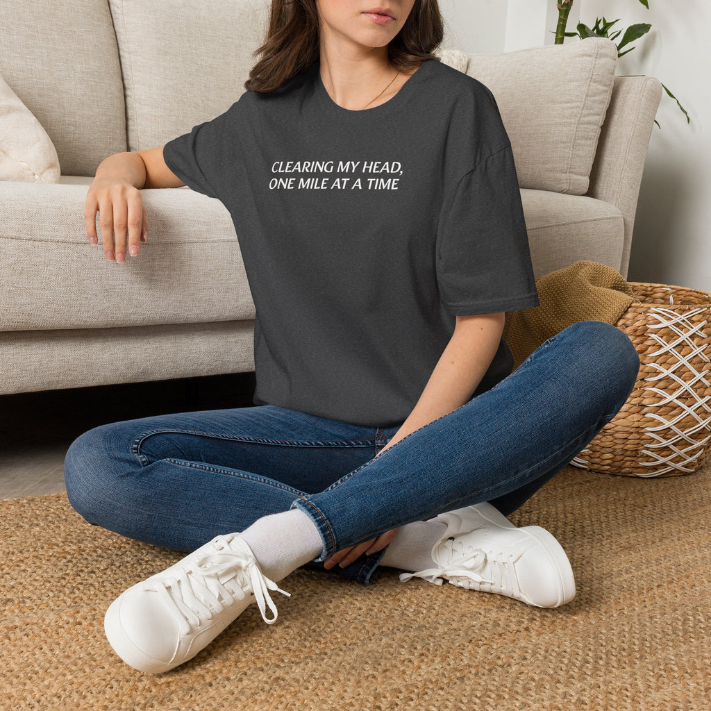 "Clearing My Head, One Mile at a Time" Minimalist Fitness Tee