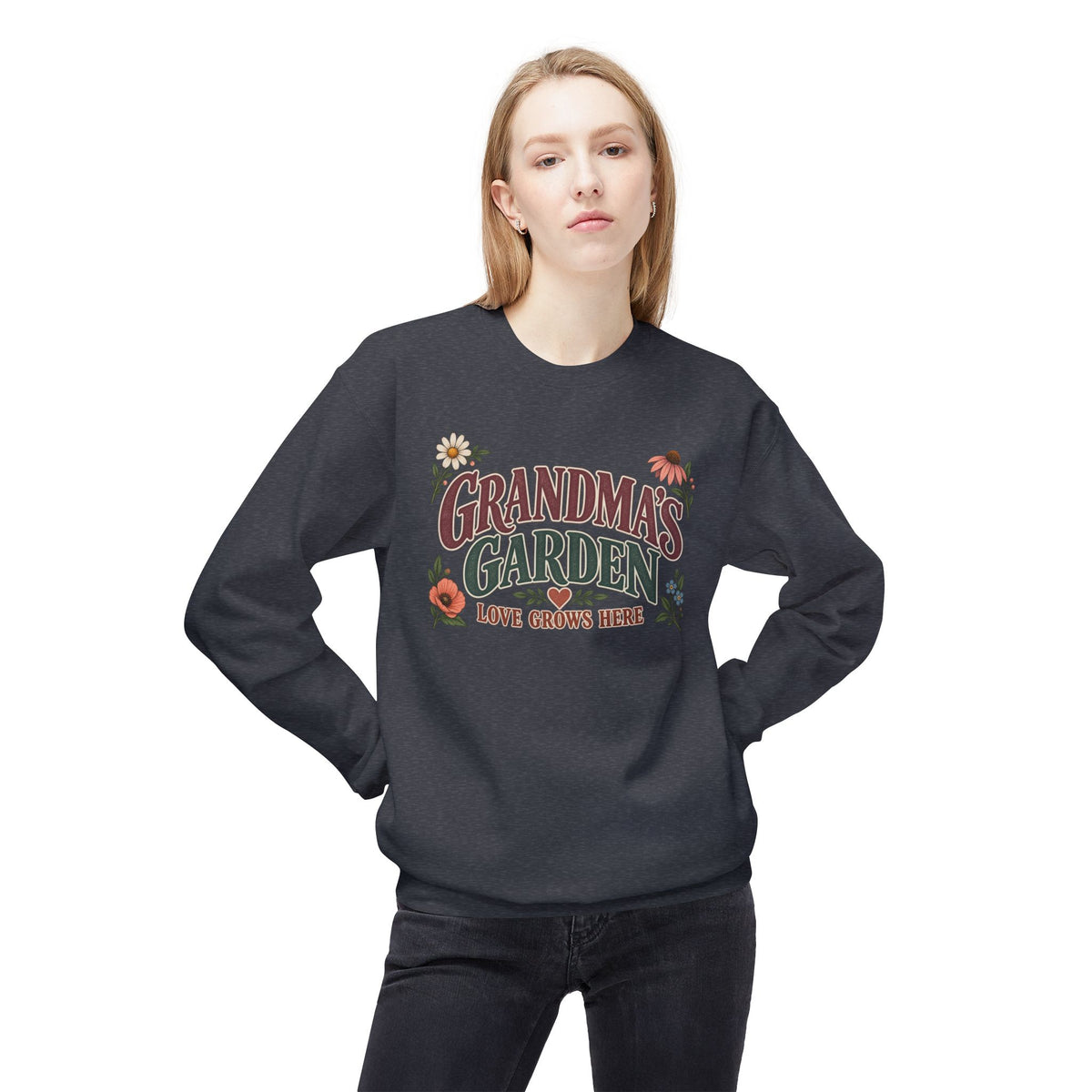 Grandma's Garden 'Love Grows Here' Floral Crewneck