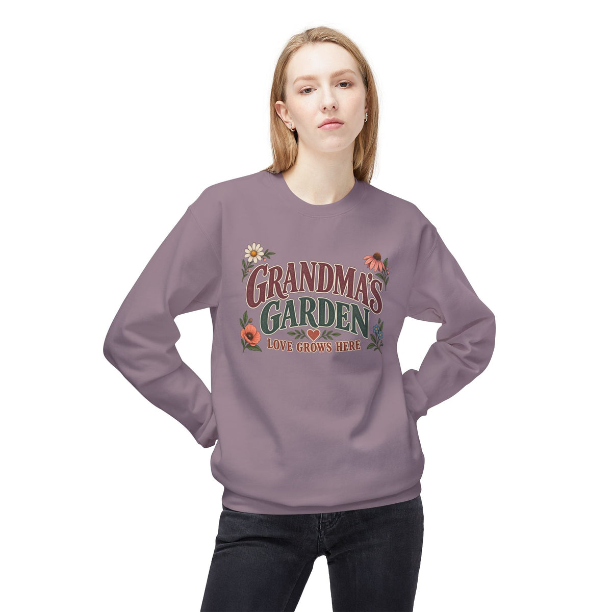 Grandma's Garden 'Love Grows Here' Floral Crewneck