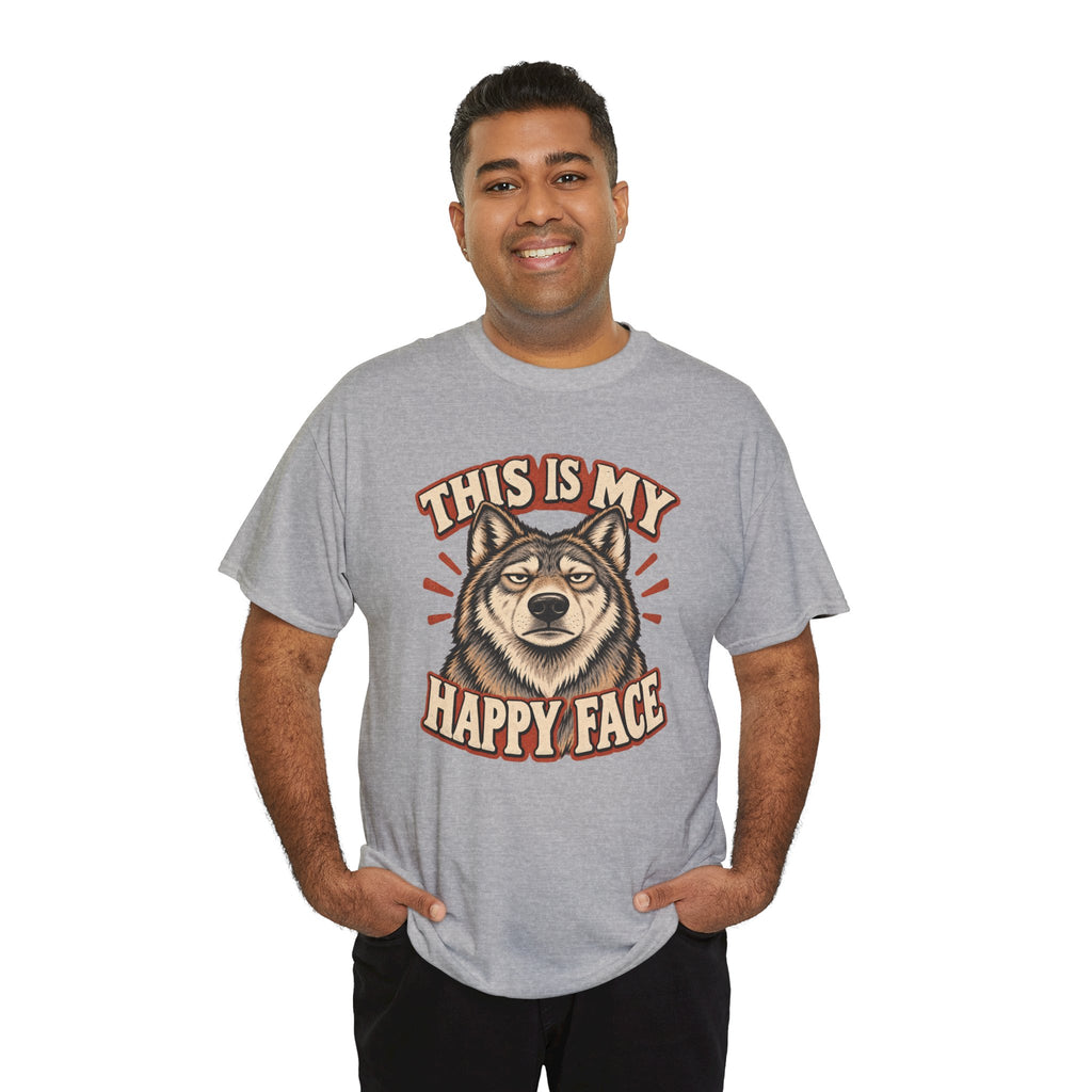 “This Is My Happy Face” Wolf Graphic Tee