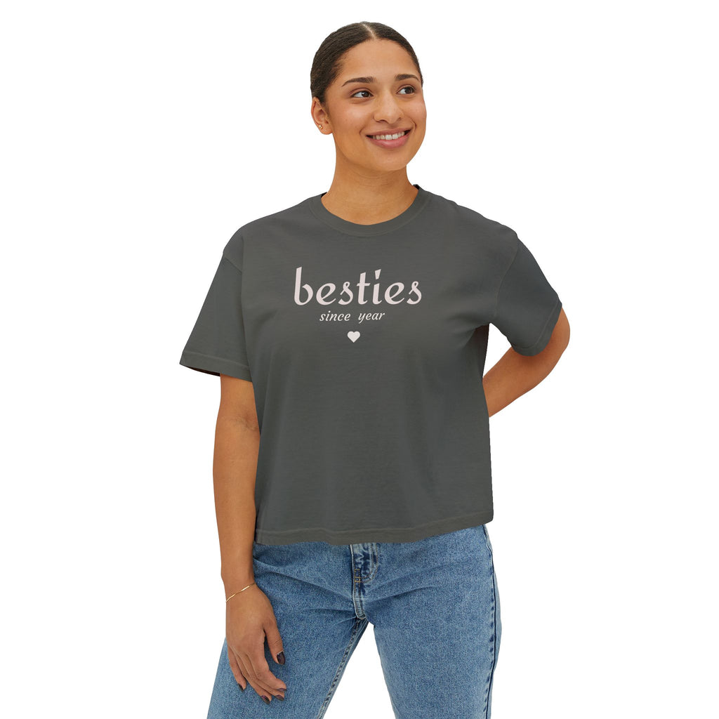 Besties Since <year> - Boxy Women's Crop Tee