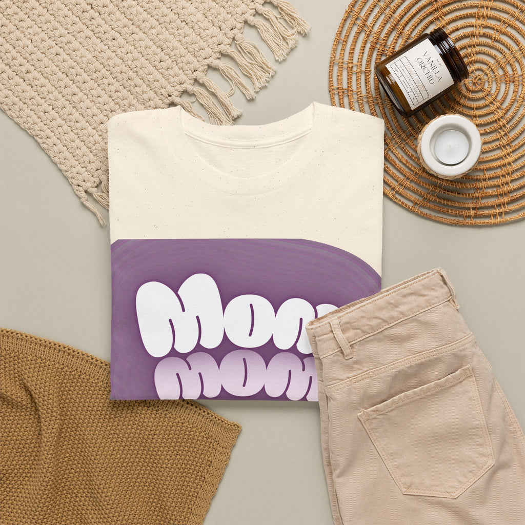 Retro Bubble Text Mom Tee - Lavender