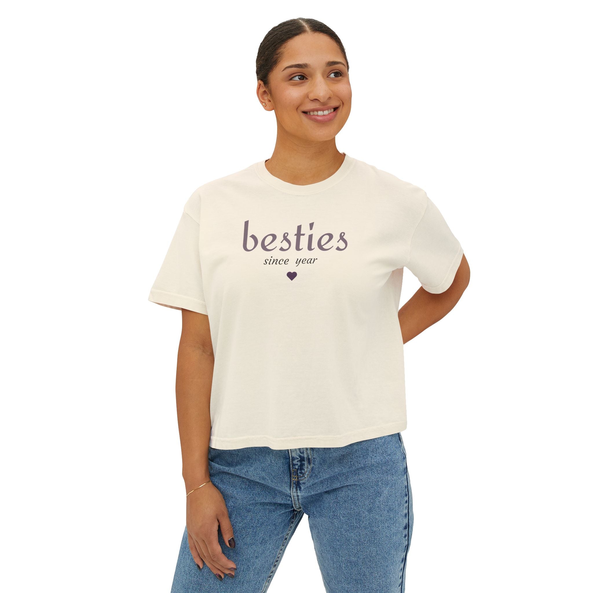Besties Since <year> - Boxy Women's Crop Tee