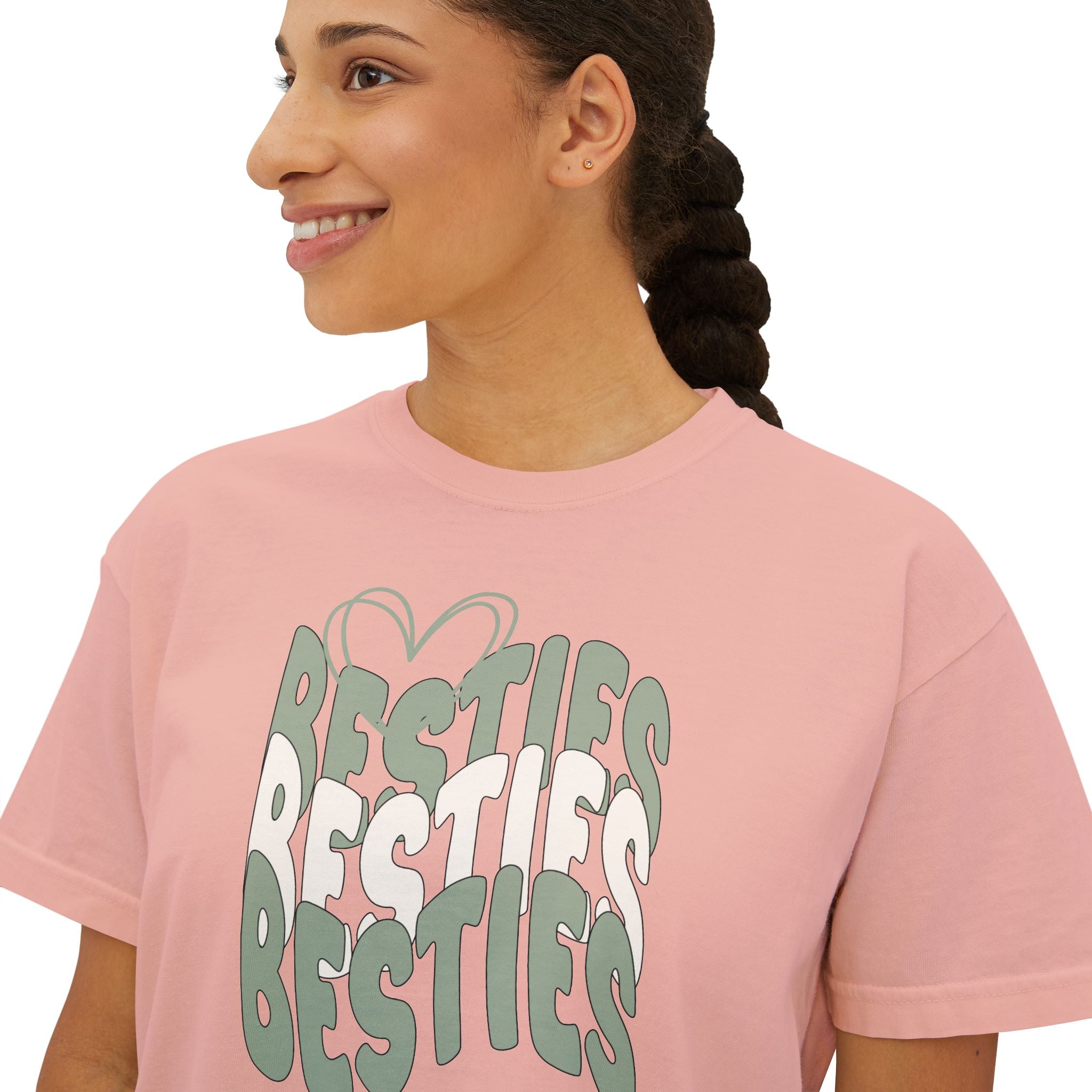 Besties Retro Boxy Tee — Sage Letters