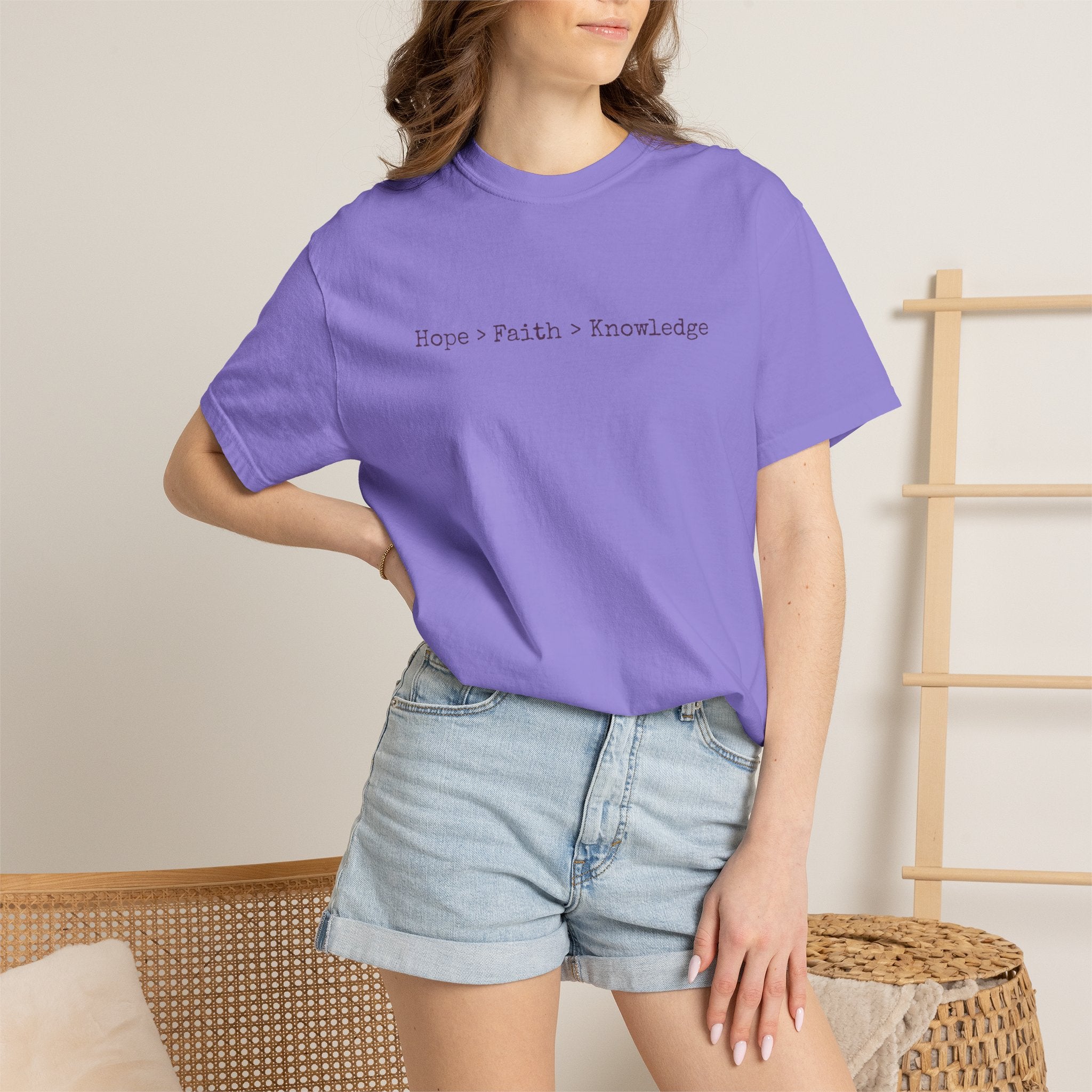 Hope • Faith • Knowledge Minimalist White T-Shirt