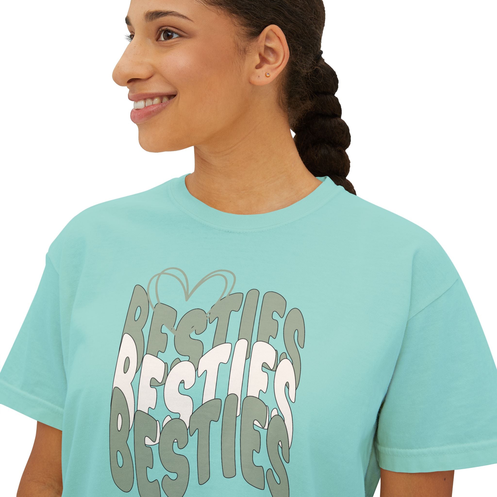 Besties Retro Boxy Tee — Sage Letters