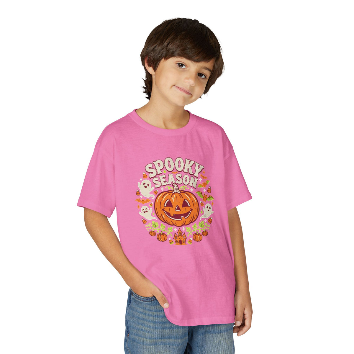 'Spooky Season' Big Pumpkin Halloween Kids Tee
