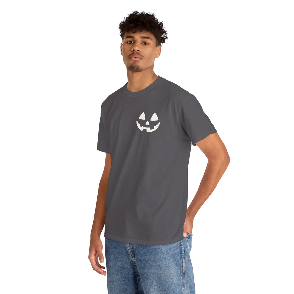Jack-o'-Lantern Pocket Tee — Halloween Pumpkin Face T-Shirt