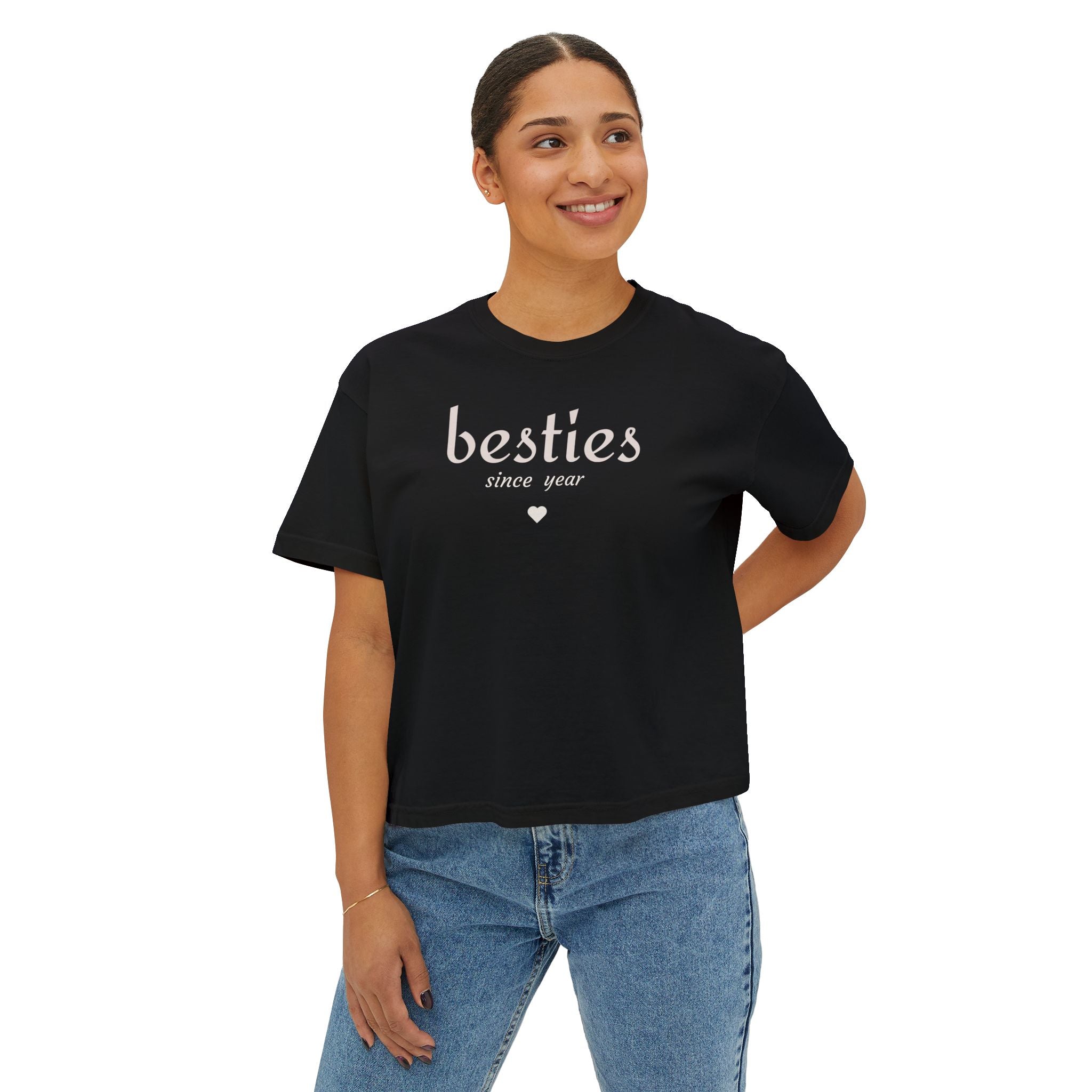 Besties Since <year> - Boxy Women's Crop Tee