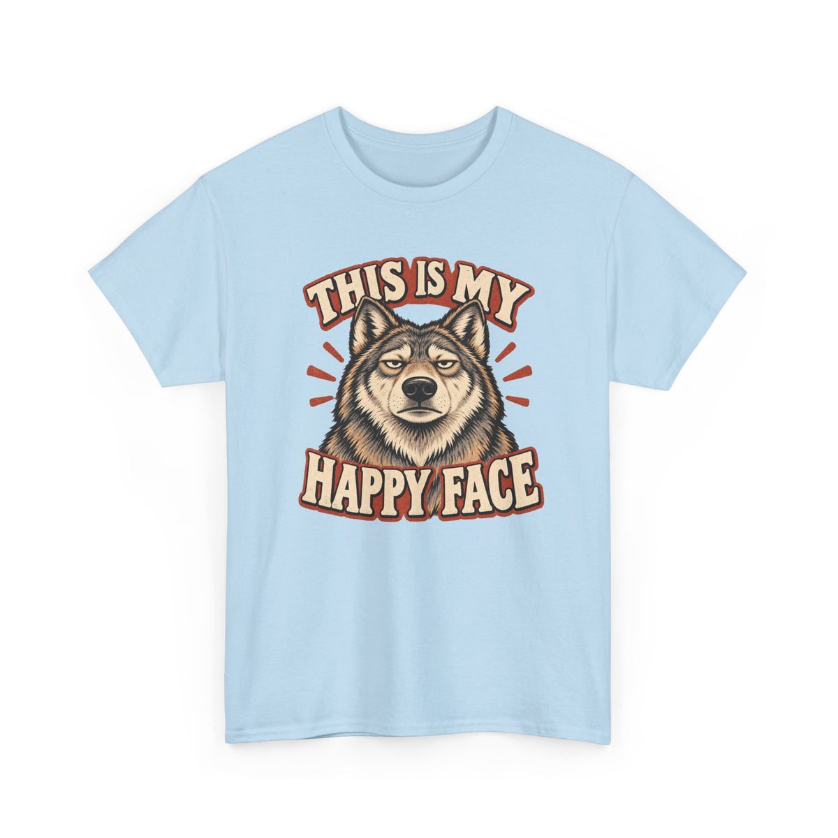 “This Is My Happy Face” Wolf Graphic Tee