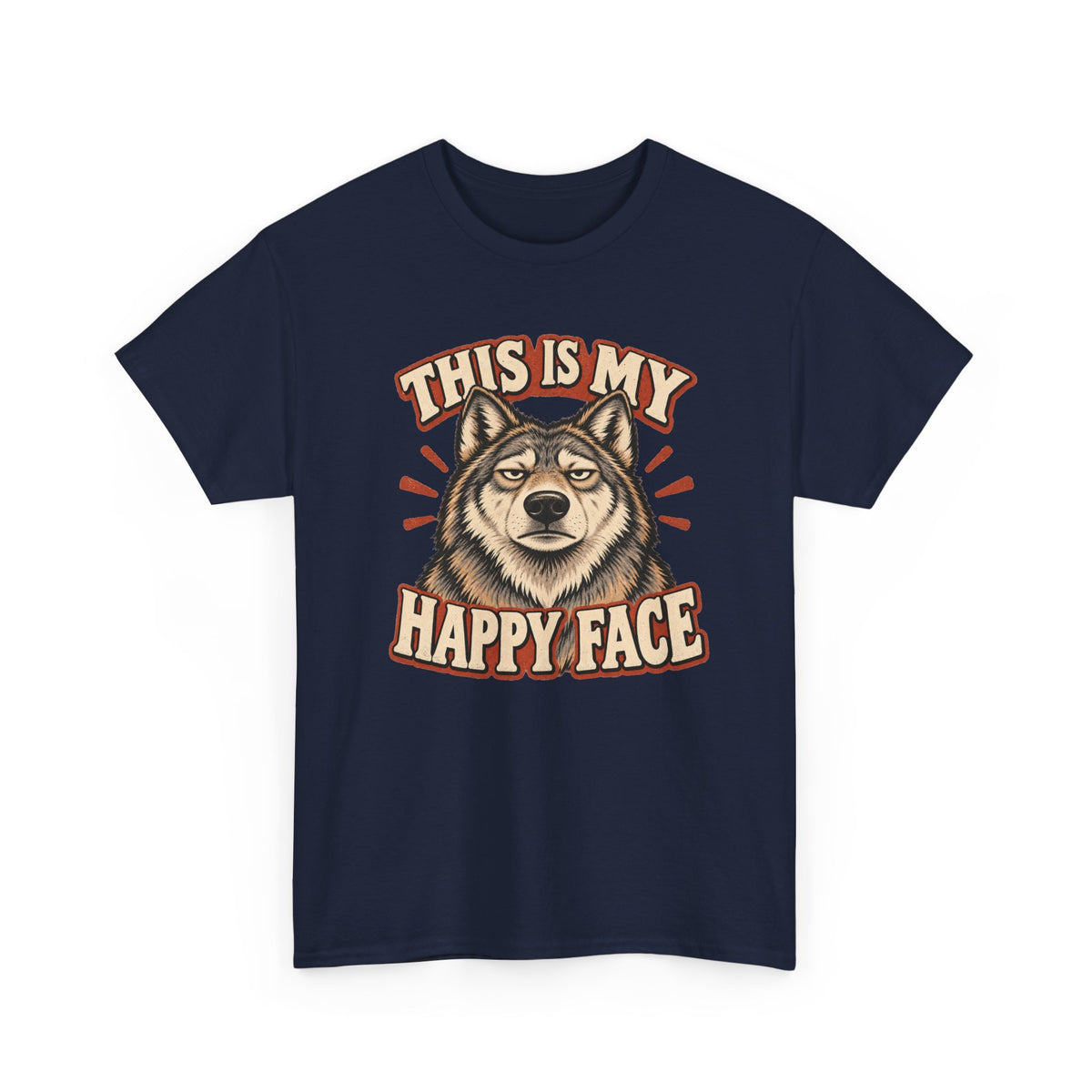 “This Is My Happy Face” Wolf Graphic Tee