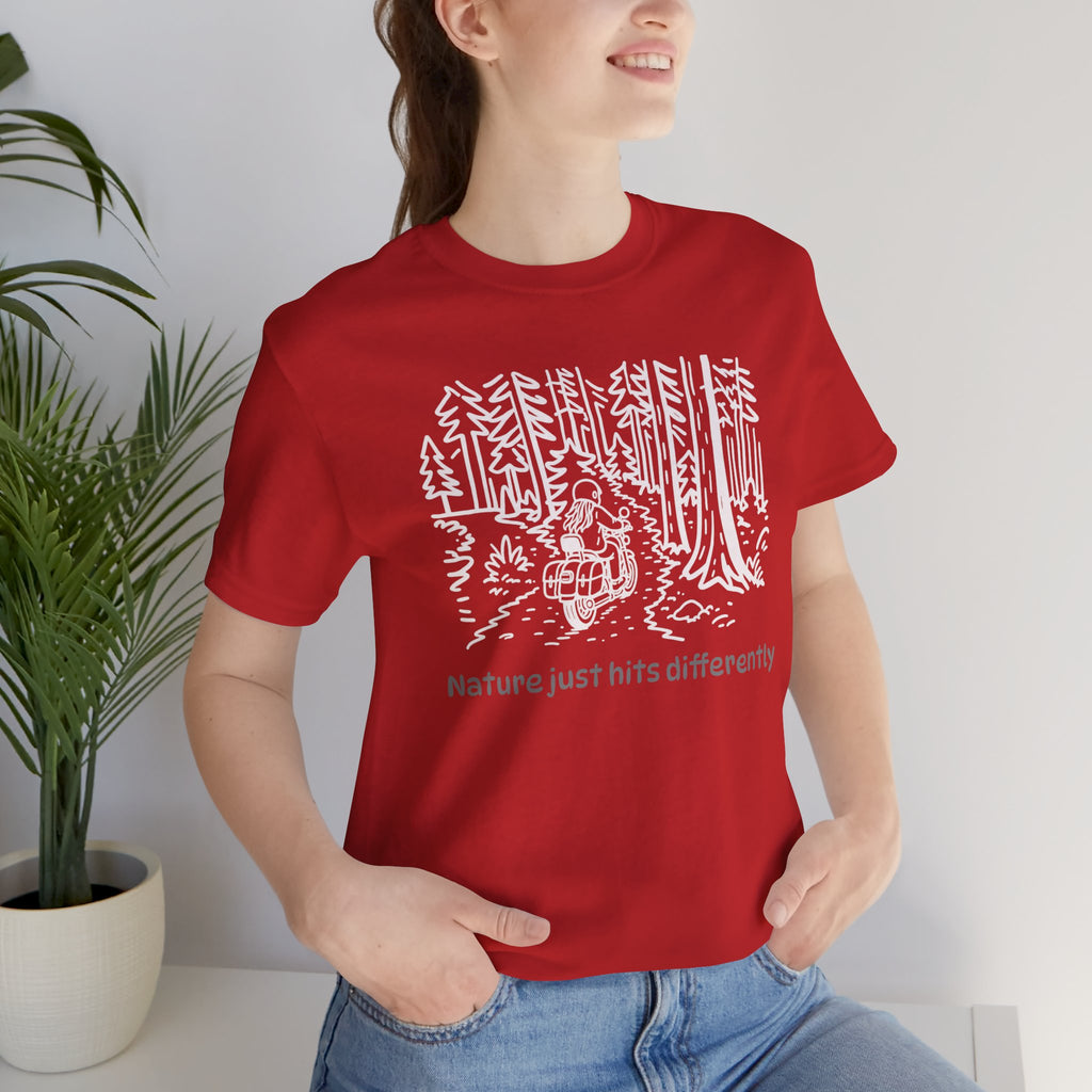 Nature Just Hits Differently - Motorcycle Female Graphic Tee