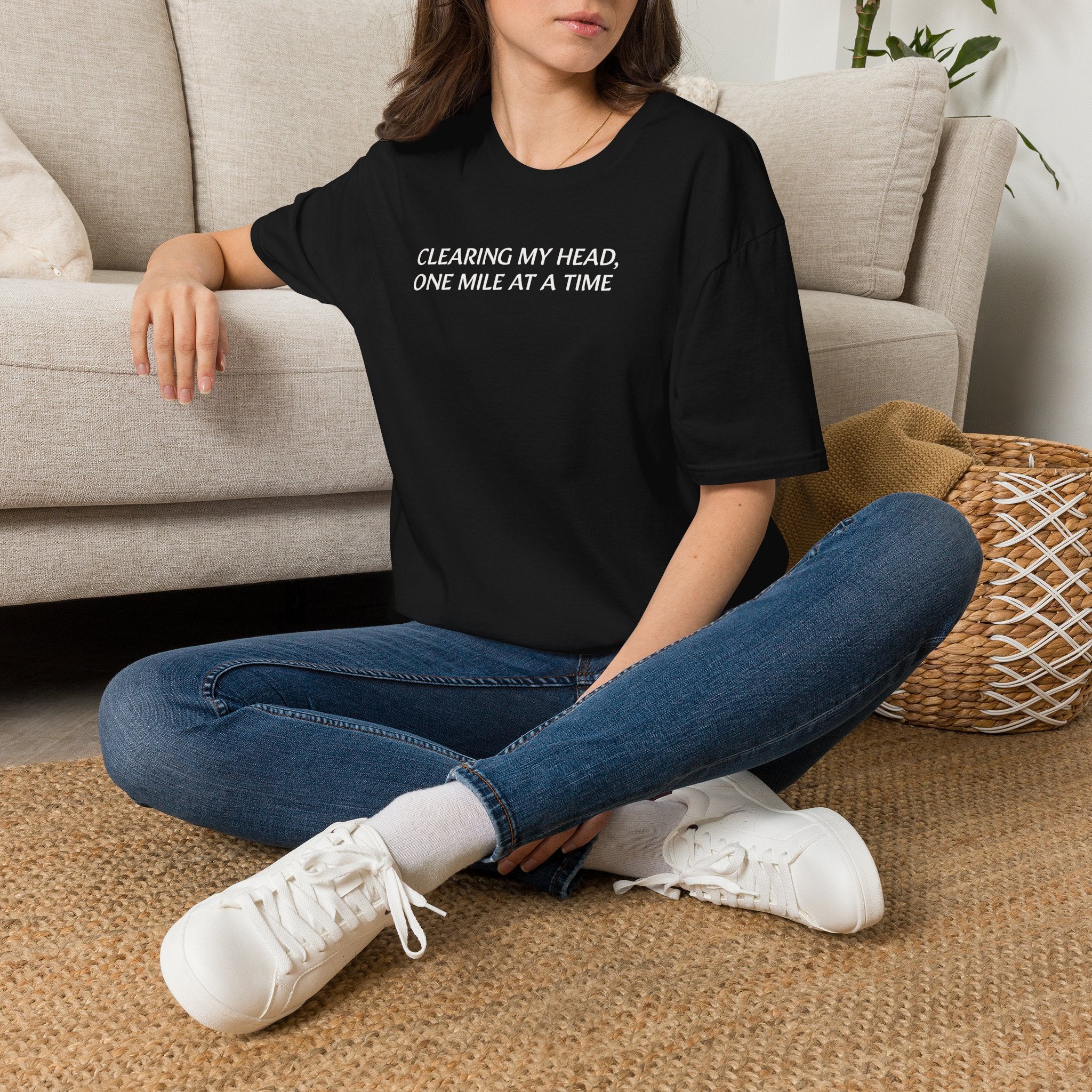 "Clearing My Head, One Mile at a Time" Minimalist Fitness Tee