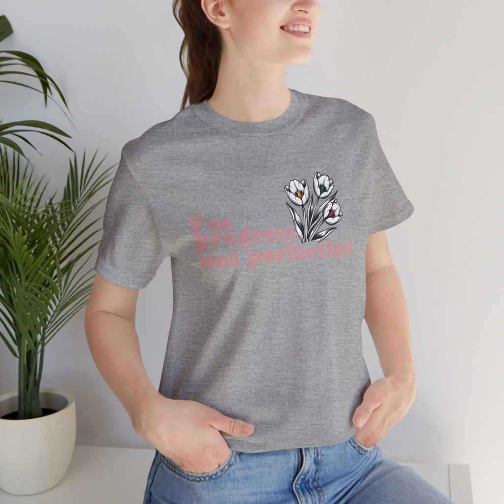 Progress Not Perfection — Floral Self-Love Tee