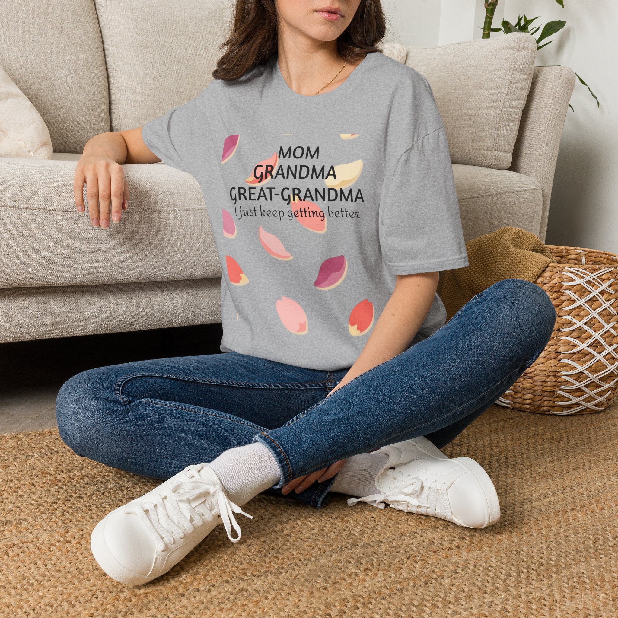 Mom Grandma Great-Grandma Floral Tee