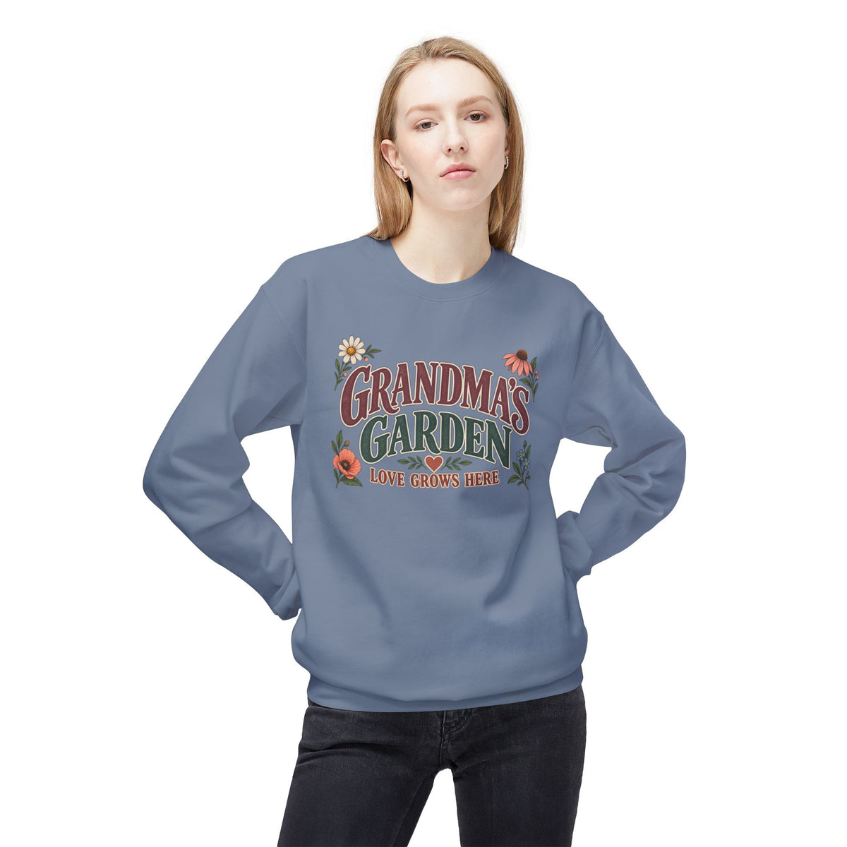 Grandma's Garden 'Love Grows Here' Floral Crewneck
