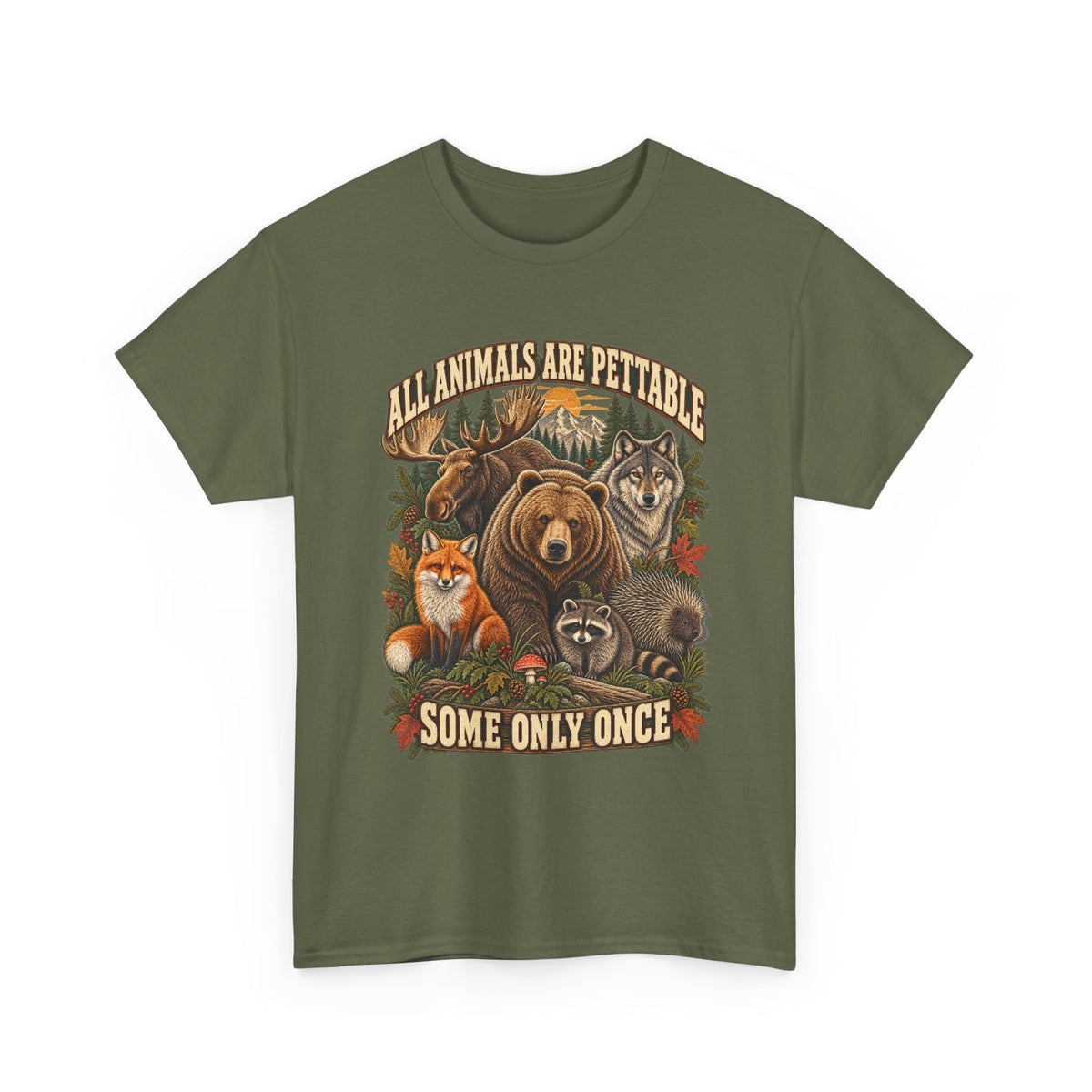 "All Animals Are Pettable, Some Only Once" Graphic Tee