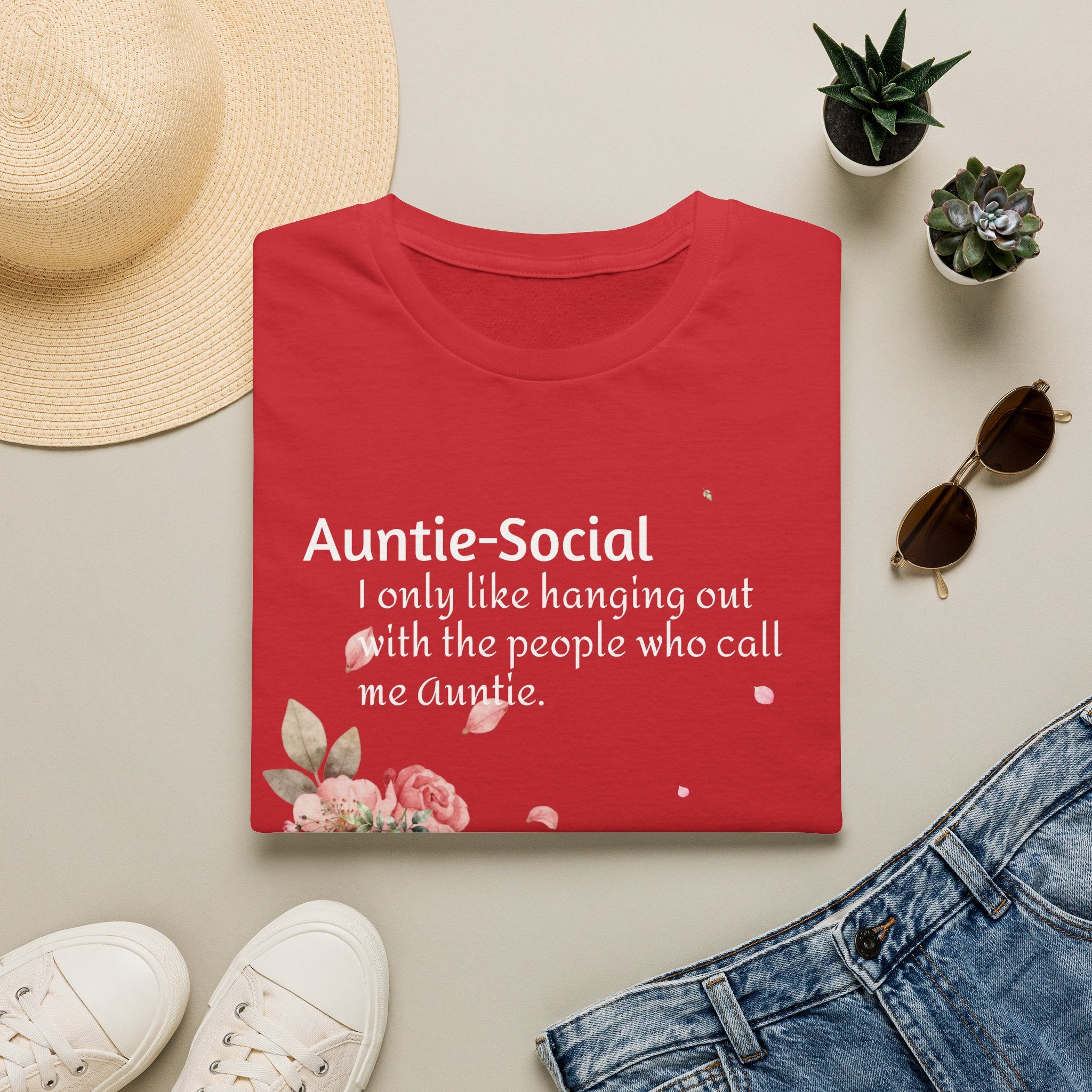 Auntie-Social Floral Tee
