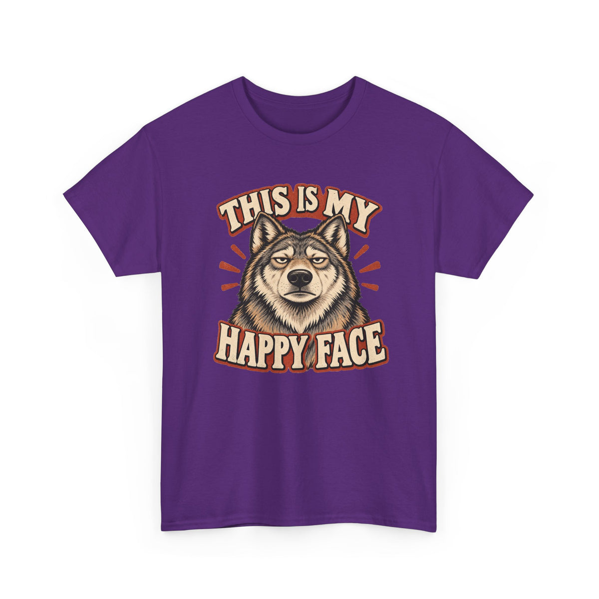 “This Is My Happy Face” Wolf Graphic Tee