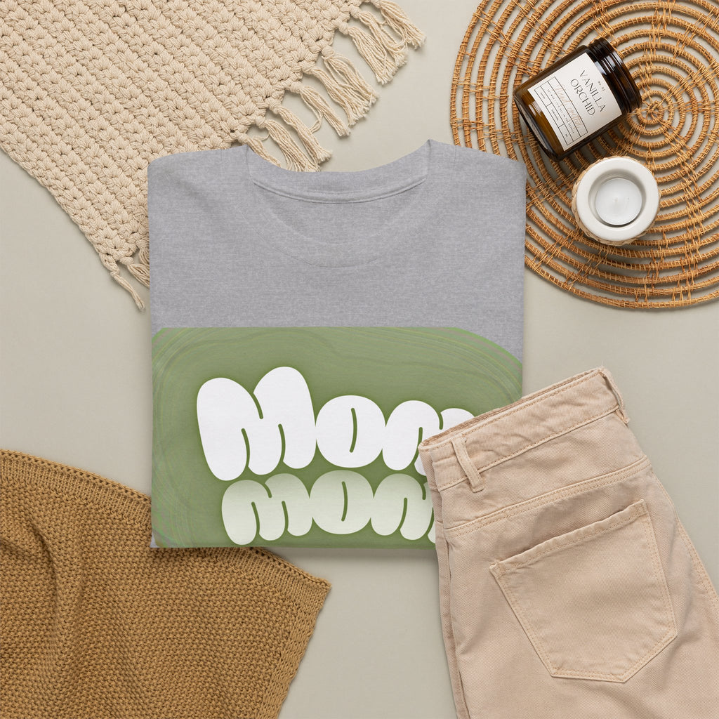 Retro Bubble Text Mom Tee - Green