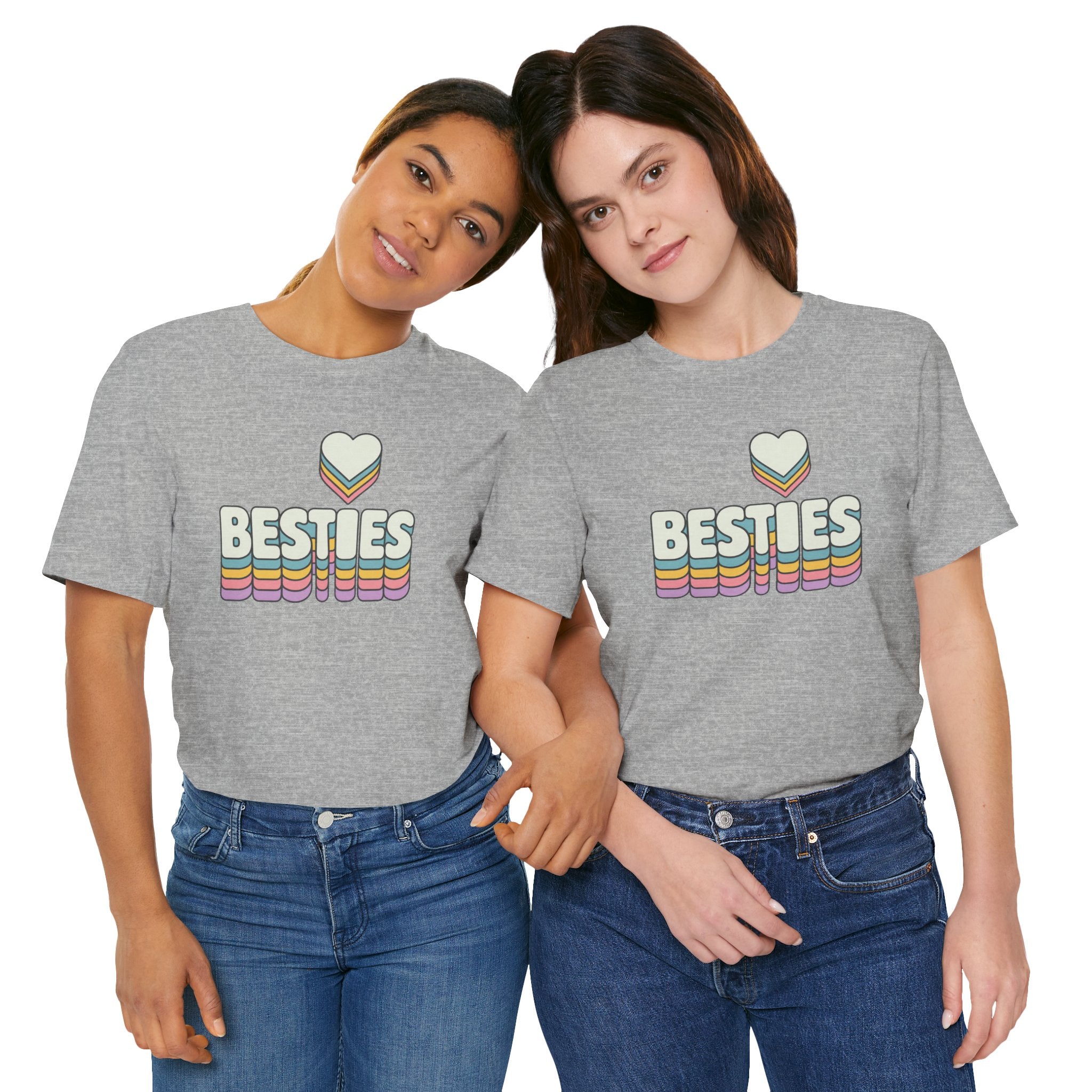 'BESTIES' Heart Graphic Friendship Tee