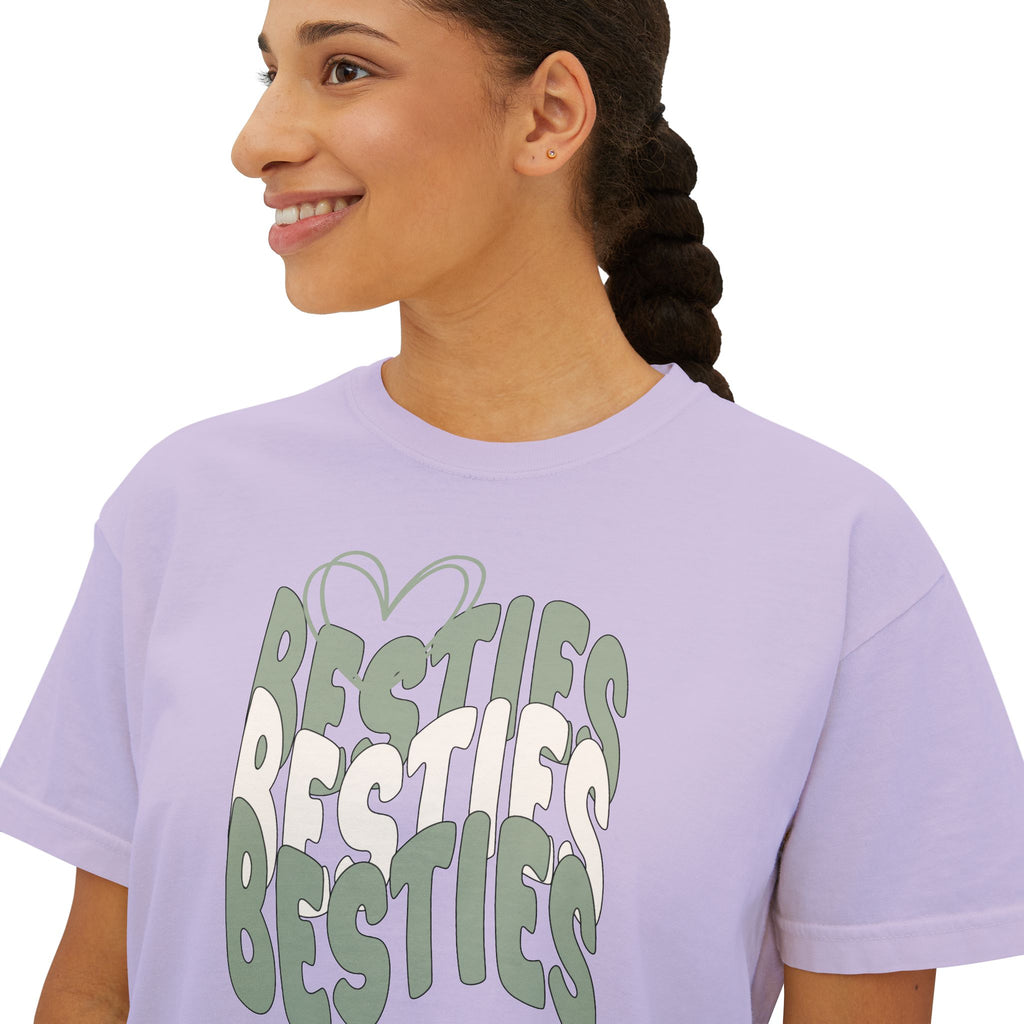 Besties Retro Boxy Tee — Sage Letters