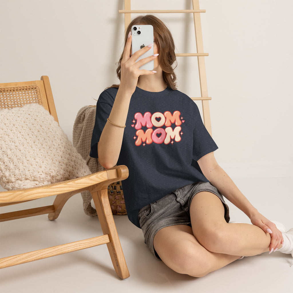 Retro Bubble Text Mom Tee