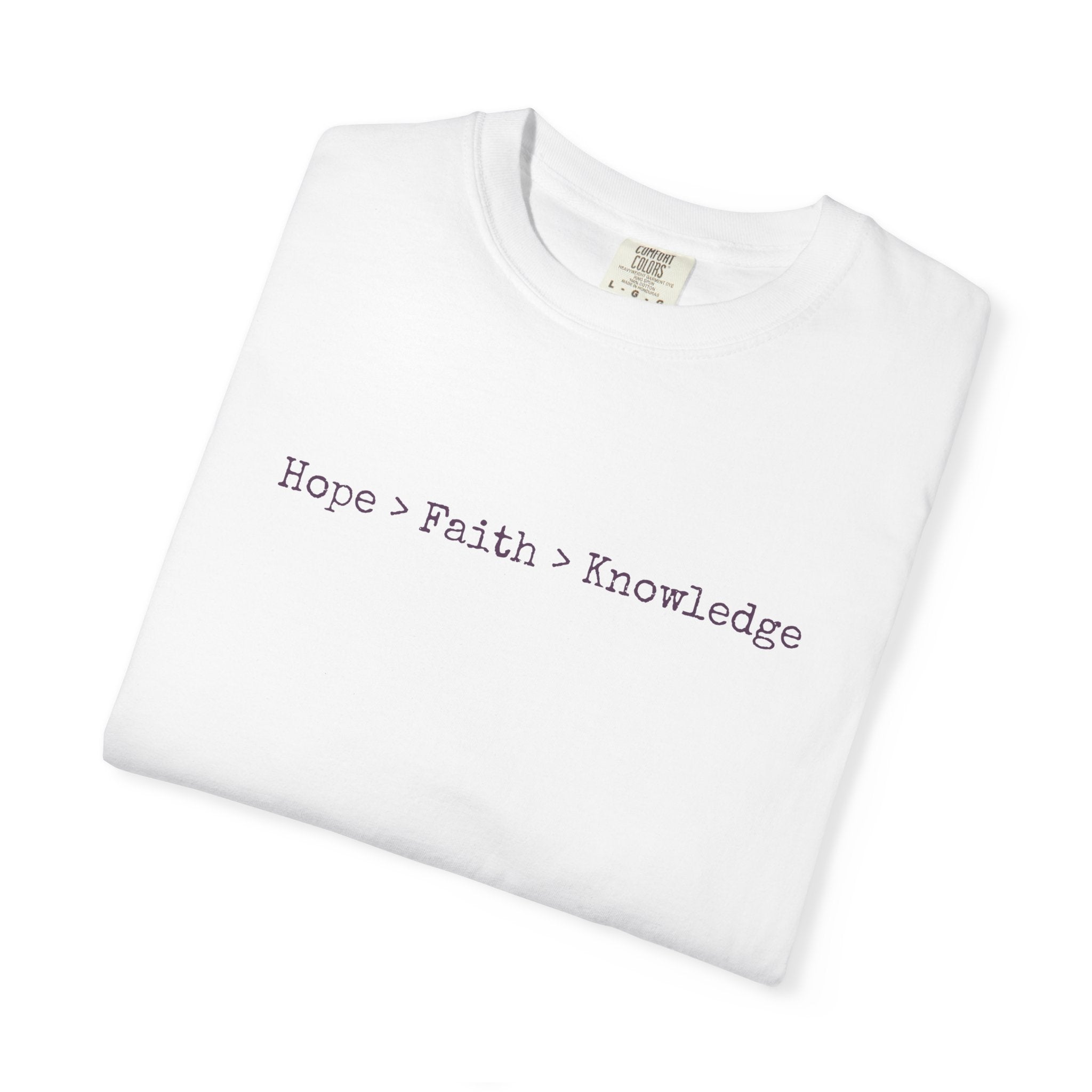 Hope • Faith • Knowledge Minimalist White T-Shirt