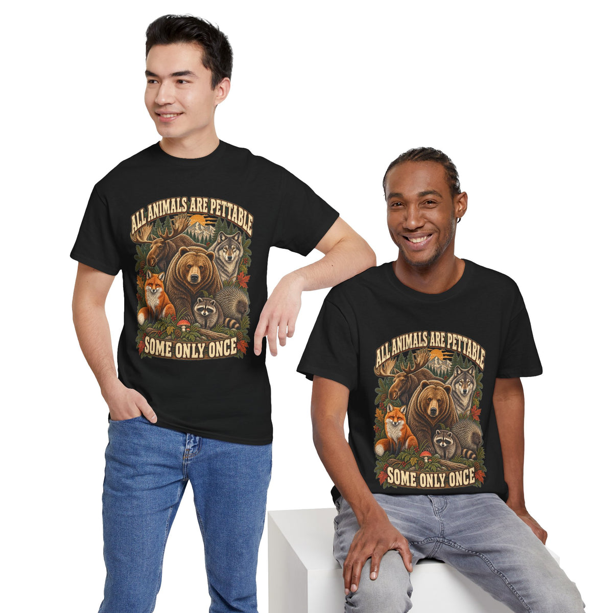 "All Animals Are Pettable, Some Only Once" Graphic Tee