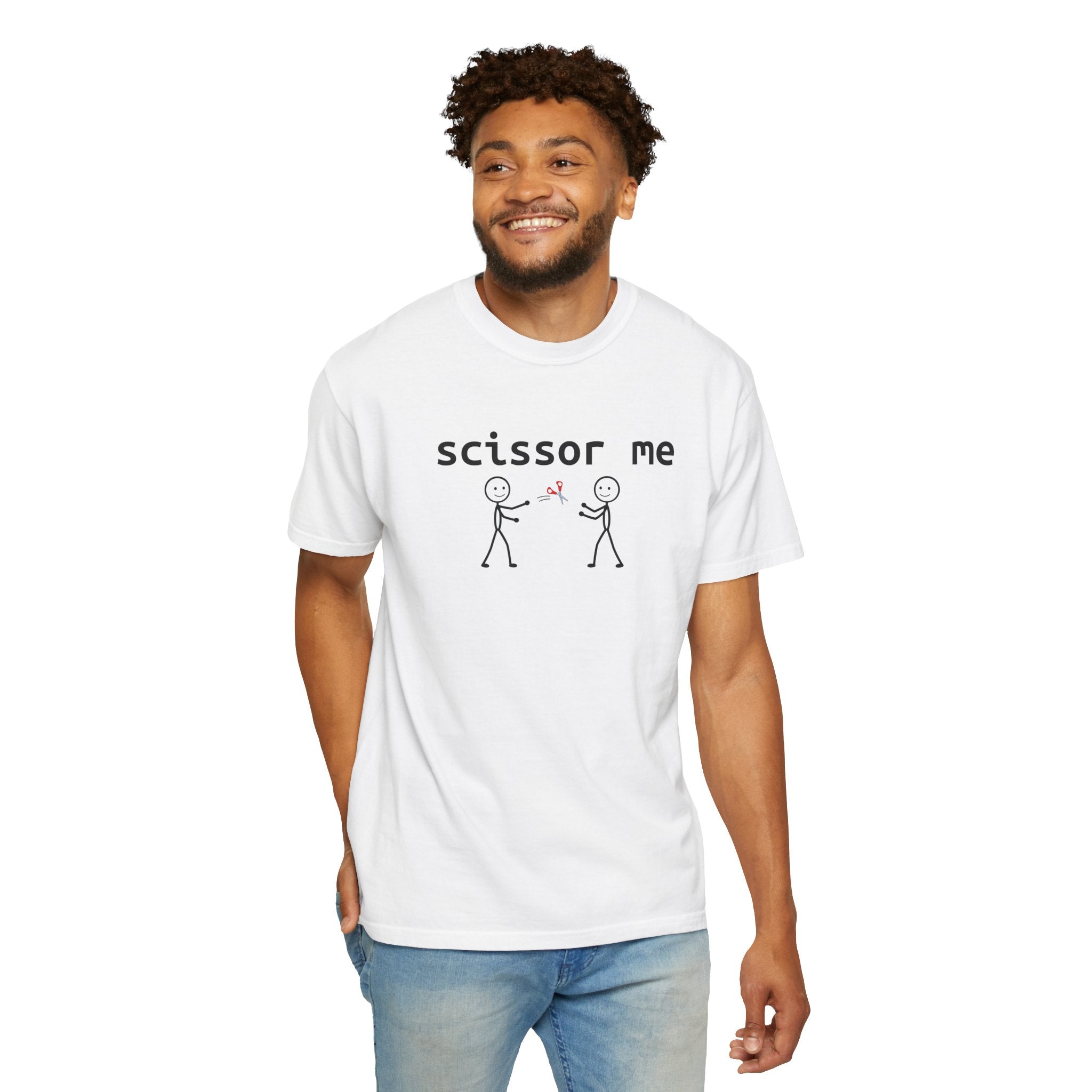 Scissor Me T-Shirt — Funny Stick Figure Adult Tee