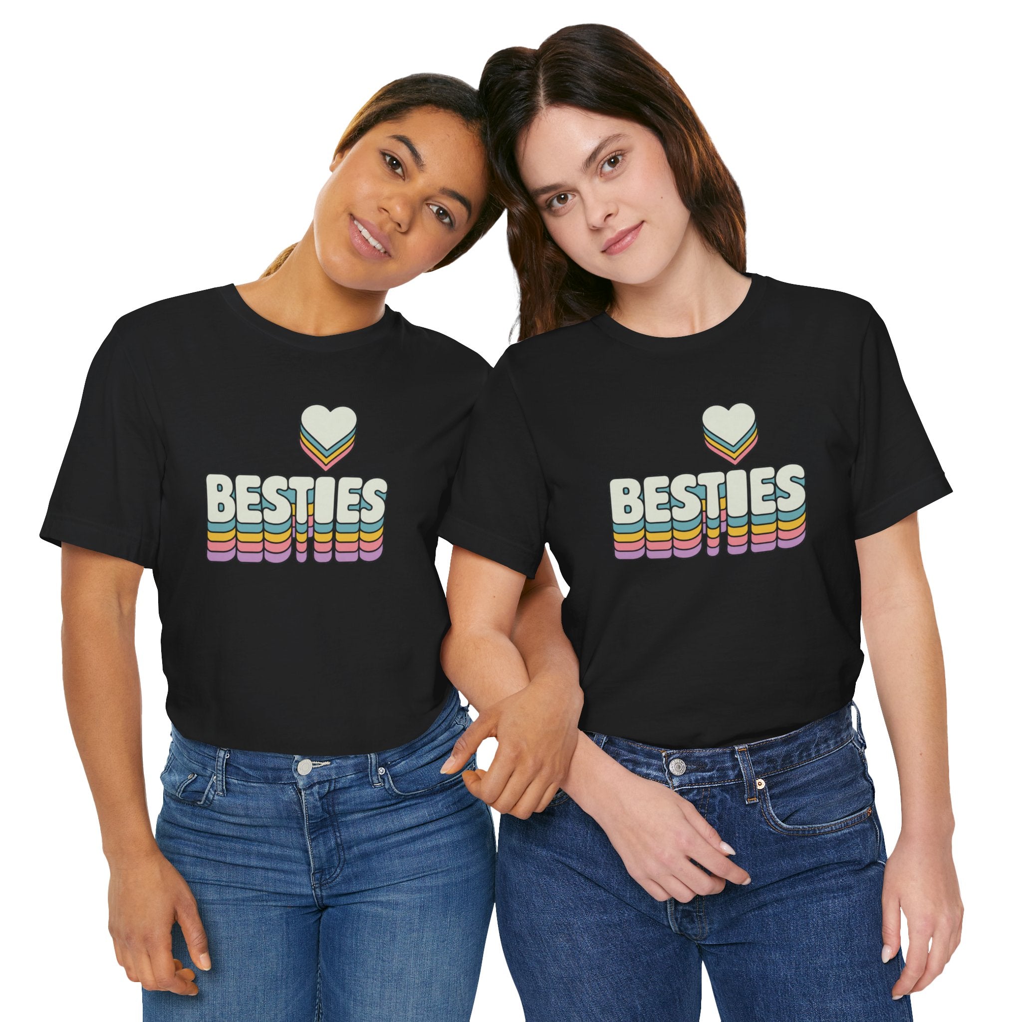 'BESTIES' Heart Graphic Friendship Tee