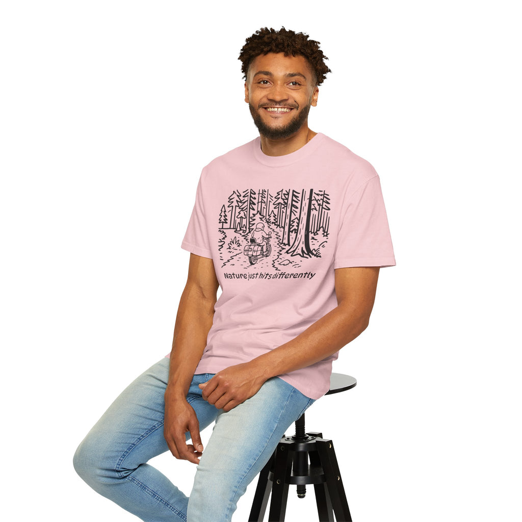 Nature Just Hits Differently - Motorcycle Male Graphic Tee