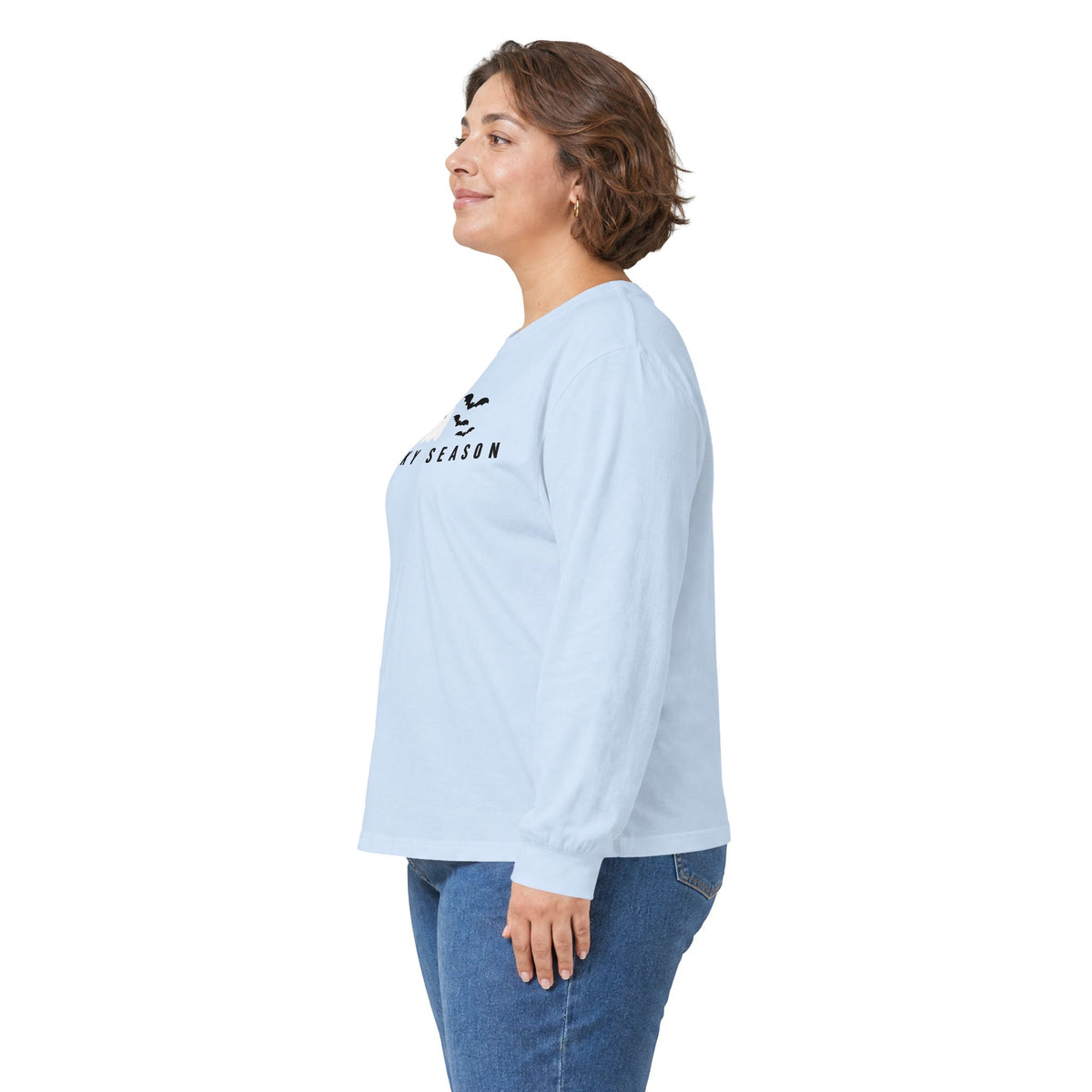 Spooky Season Ghost & Bats Halloween Long Sleeve Shirt