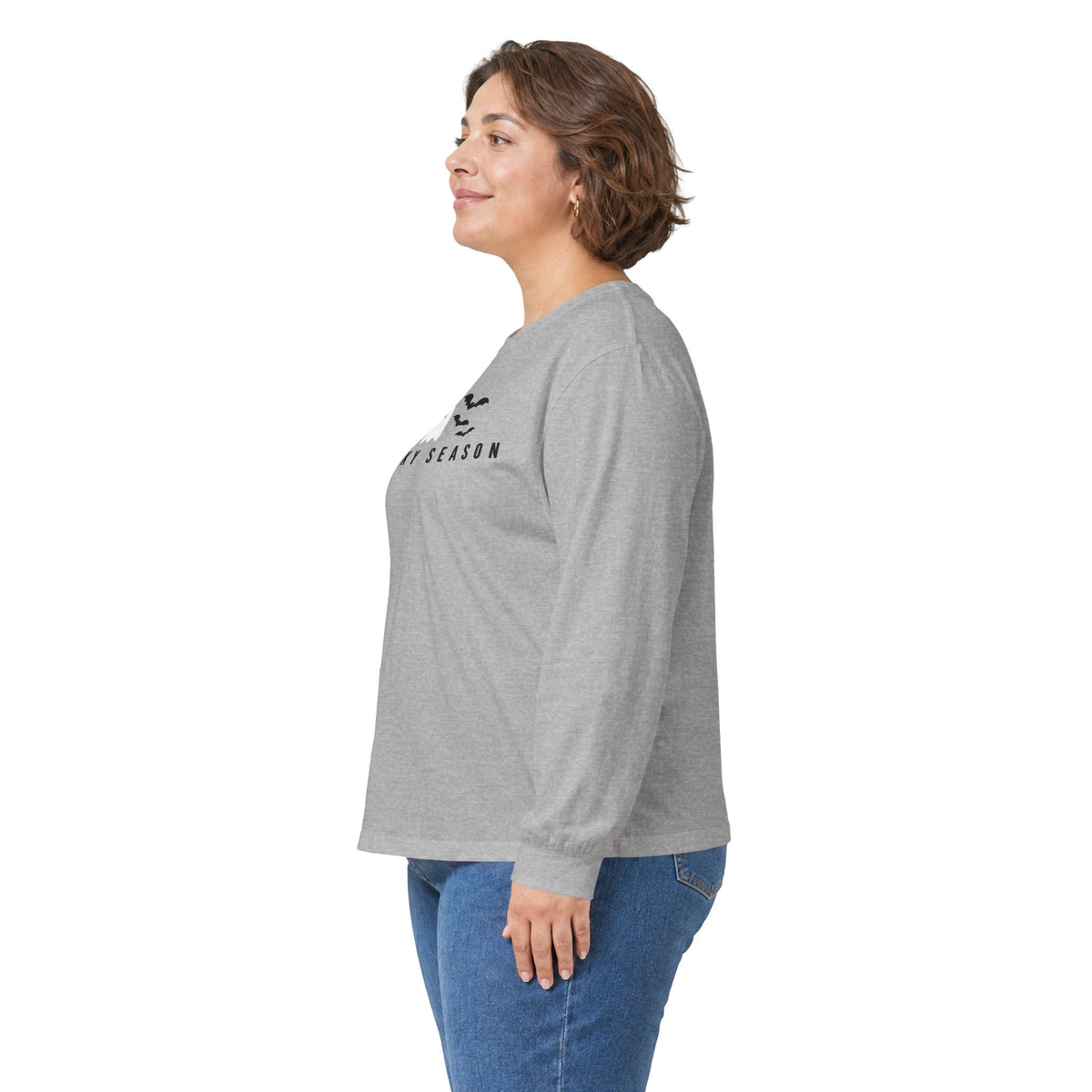 Spooky Season Ghost & Bats Halloween Long Sleeve Shirt