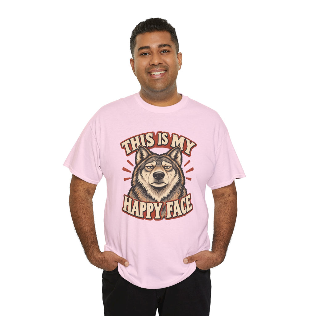 “This Is My Happy Face” Wolf Graphic Tee